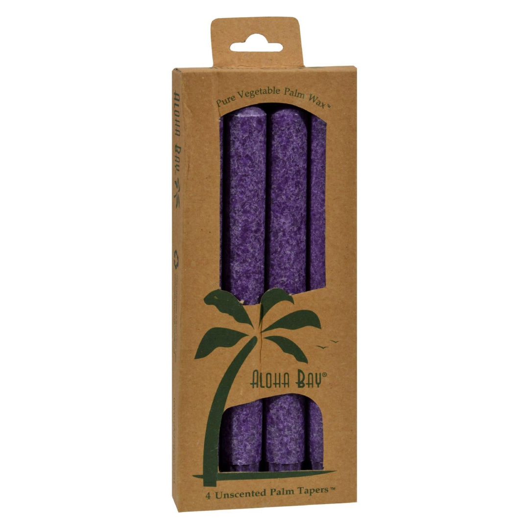 Aloha Bay - Palm Tapers - Violet - 4 Candles - Maras Green